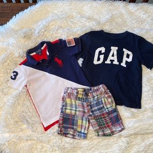 2T Polo Ralph Lauren  Shirt and 2T Polo Shorts w/Adjustable Waist, Gap Shirt